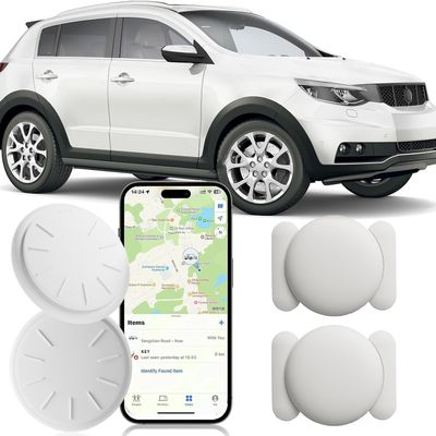 Hongtop GPS Car Tracker,Tracker Device for Vehicles,No Monthly Fee Car Locator Work with Apple Find My(iOS Only),Mini GPS Tracker with Magnetic Case (White,2PCS)