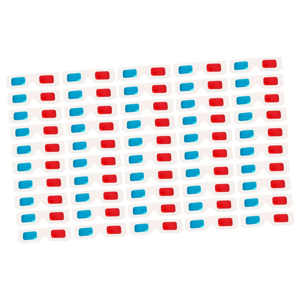 Gatuida 100pcs Cardboard Glasses for Movies and Videos Anaglyph Glasses for Boys and Girls and Adults for and Publications