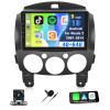 [4G+64G] Car Radio for Mazda 2 2007-2014 with Wireless CarPlay Android Auto,9" Touchscreen Android 15 Mazda 2 Car Stereo with Mirror Link Voice Control WiFi/GPS,Bluetooth,FM/RDS SWC+Backup Camera view 1