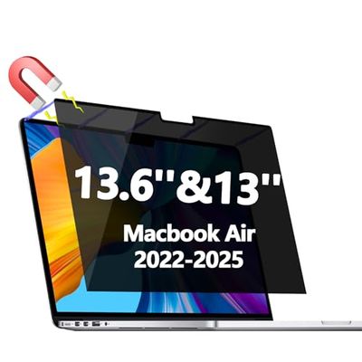 Phimoos Magnetic Privacy Screen Protector for MacBook Air 13/13.6 Inch (2022-2025, M2/M3/M4), Removable Anti Spy Glare Blue Light Shield for 13.6" Mac Laptop Privacy Filter