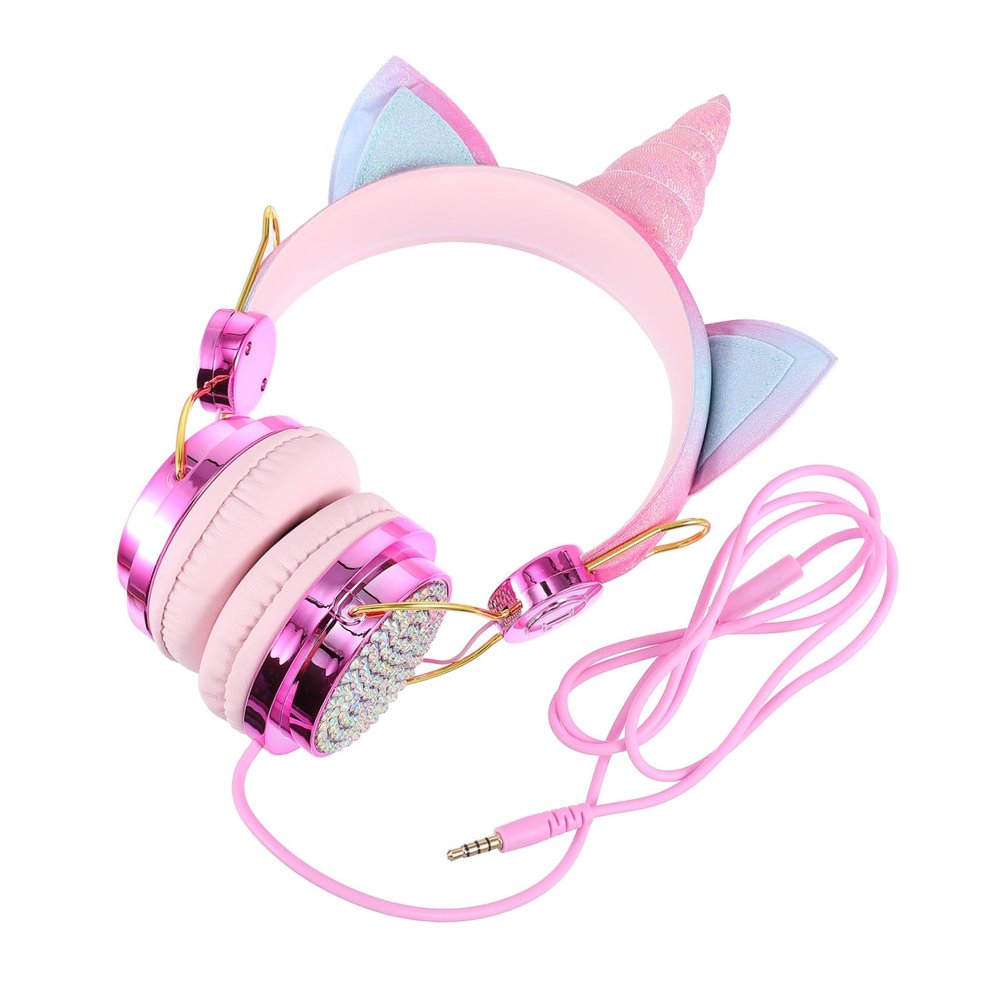 Angoily Adorable Boys and Girls Headphones Wire Over Ear Headset for School Decorative Earphones