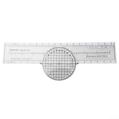 Aviation Slide Ruler 360 Rotatable Azimuth Plotter Navigation Engineering Measuring Tool for Pilots Flight Planning Map Reading 4 Scale Conversion
