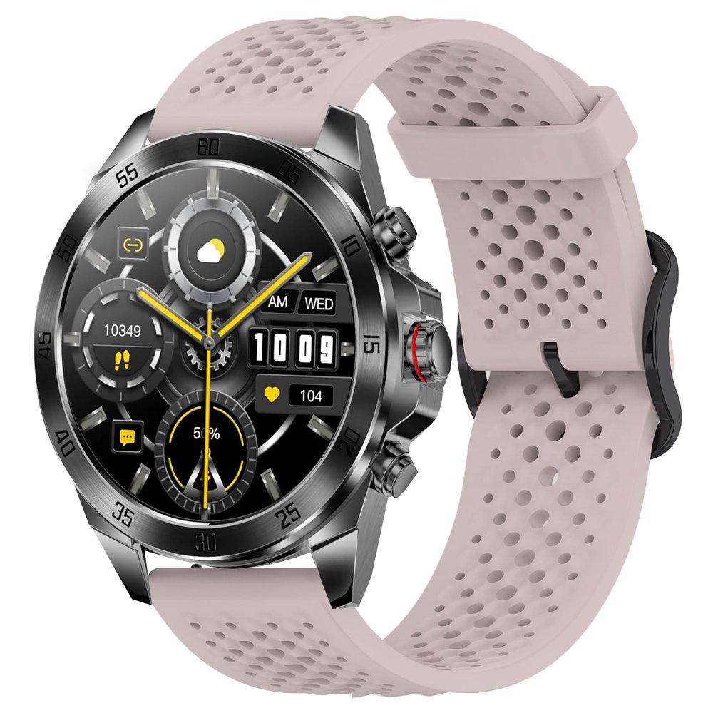 Compatible with ALPHAGEAR Smartwatch Bands, 22mm Quick Release Sport Desgined Silicone band with Metal Buckle Compatible with ALPHAGEAR Bravo II, Bravo XL, Raptor, Commander, Juliet Smartwatch (Pink, 22mm size band)