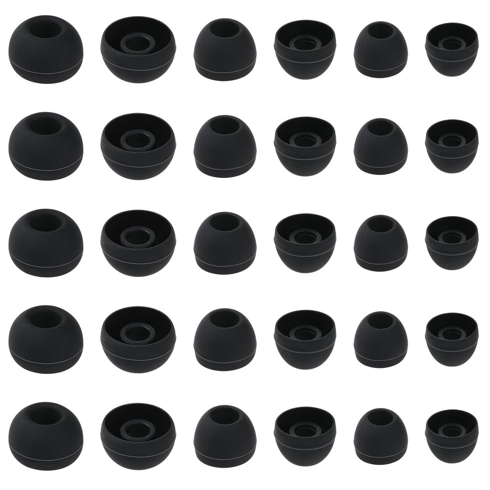 15 Pairs Silicone Ear Buds Headphone Earbuds Replaceable Earphone Covers Earbud Covers Fit in-Ear Headphones Suitable for Almost All Earphones (3 Sizes, Black)