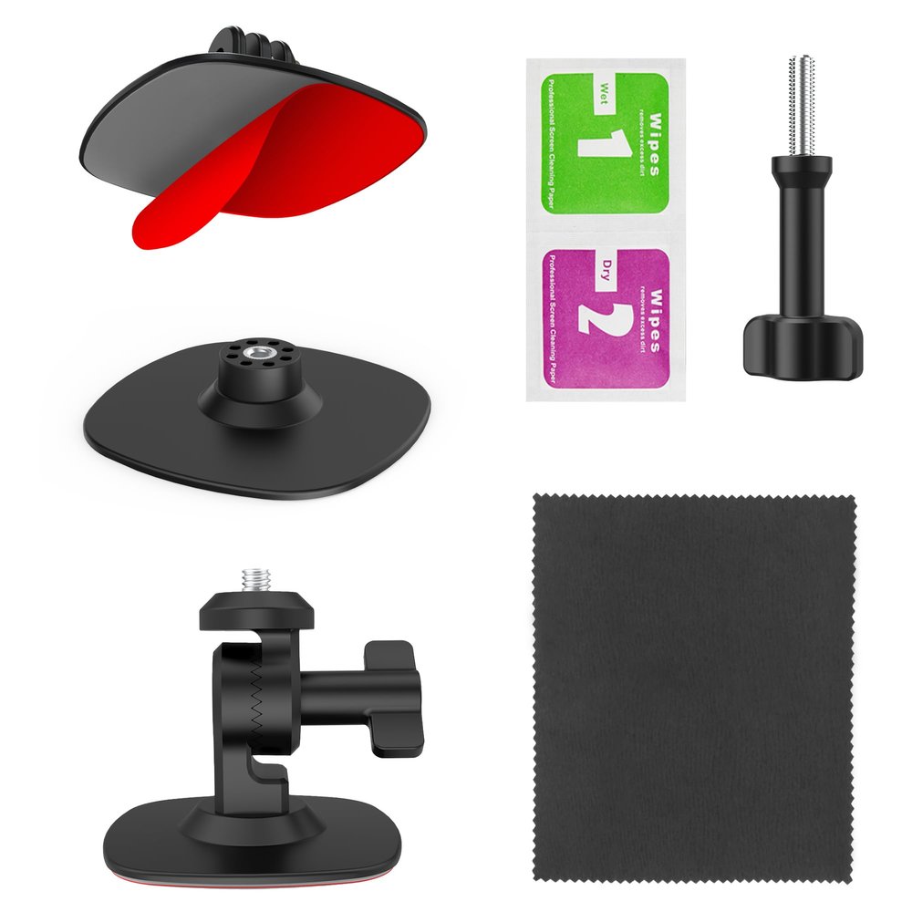 3-in-1 Universal Flexible Adhesive Base for Insta360 X5/X4/X3/One X,Motorcycle Helmet Mount Base Set with Standard 1/4" Adapter for GoPro Hero 13/12/11