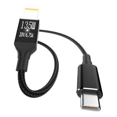 lowmountainswere 20V 6.75A 135W TY>pe C to USB Slim Square Tip Cable for Legion Y9000P Y9000K Y7000P Power Adapter