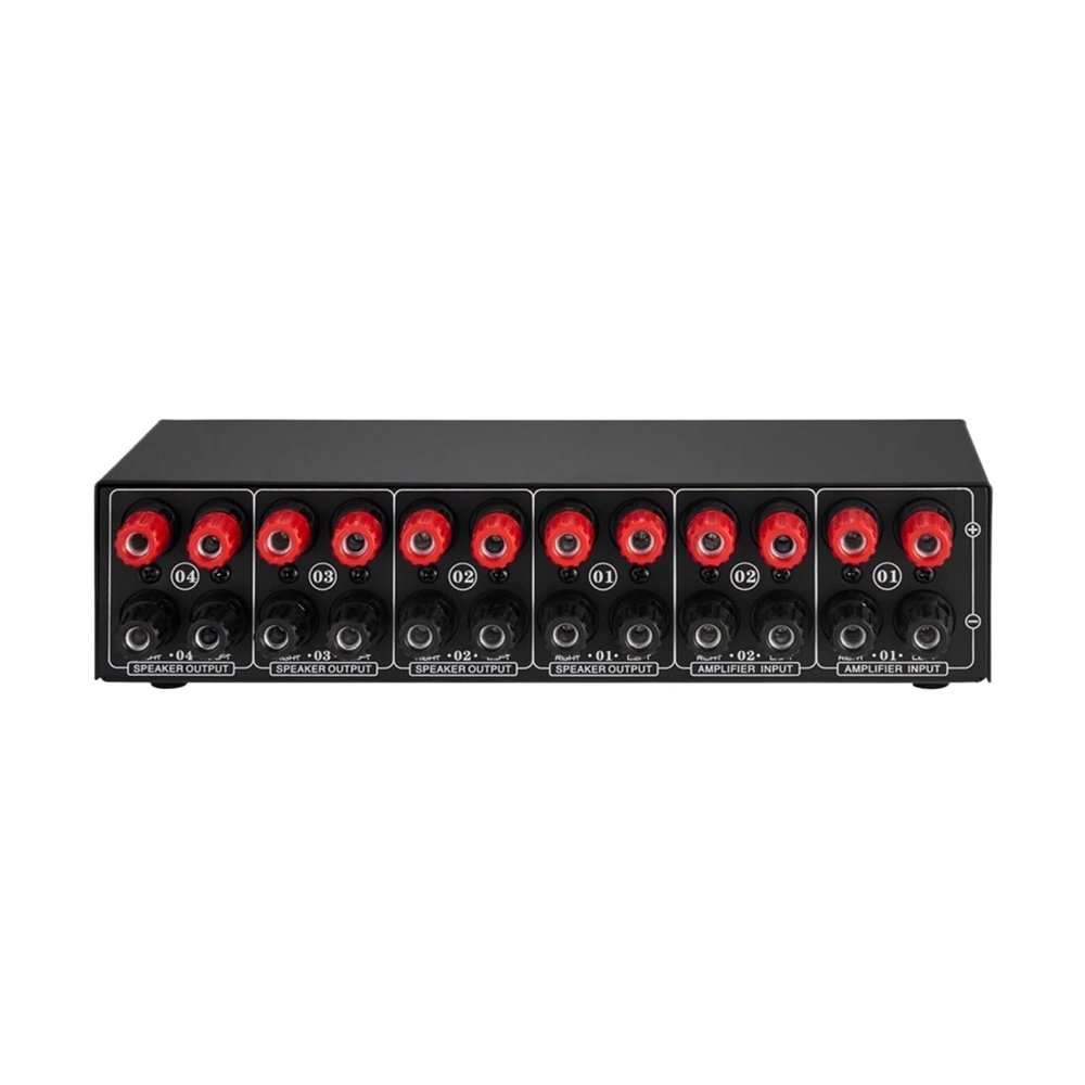 5MNG0Y8 2 in 4 Out Speaker Selector Switch Box 4 Zone Amplifier Speaker Selector Volume Control Banana 6.5mm Earphone Jack