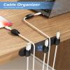 5-Pack Magnetic Cable Clips Cord Organizer - Smoothly Adjustable, Puretor Desk Cable Management Clips. Ideal Wire Holders for Desktop, Nightstand, Wall - Perfect for Home Office, Phone, Car (Black) view 2