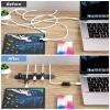 5-Pack Magnetic Cable Clips Cord Organizer - Smoothly Adjustable, Puretor Desk Cable Management Clips. Ideal Wire Holders for Desktop, Nightstand, Wall - Perfect for Home Office, Phone, Car (Black) view 3