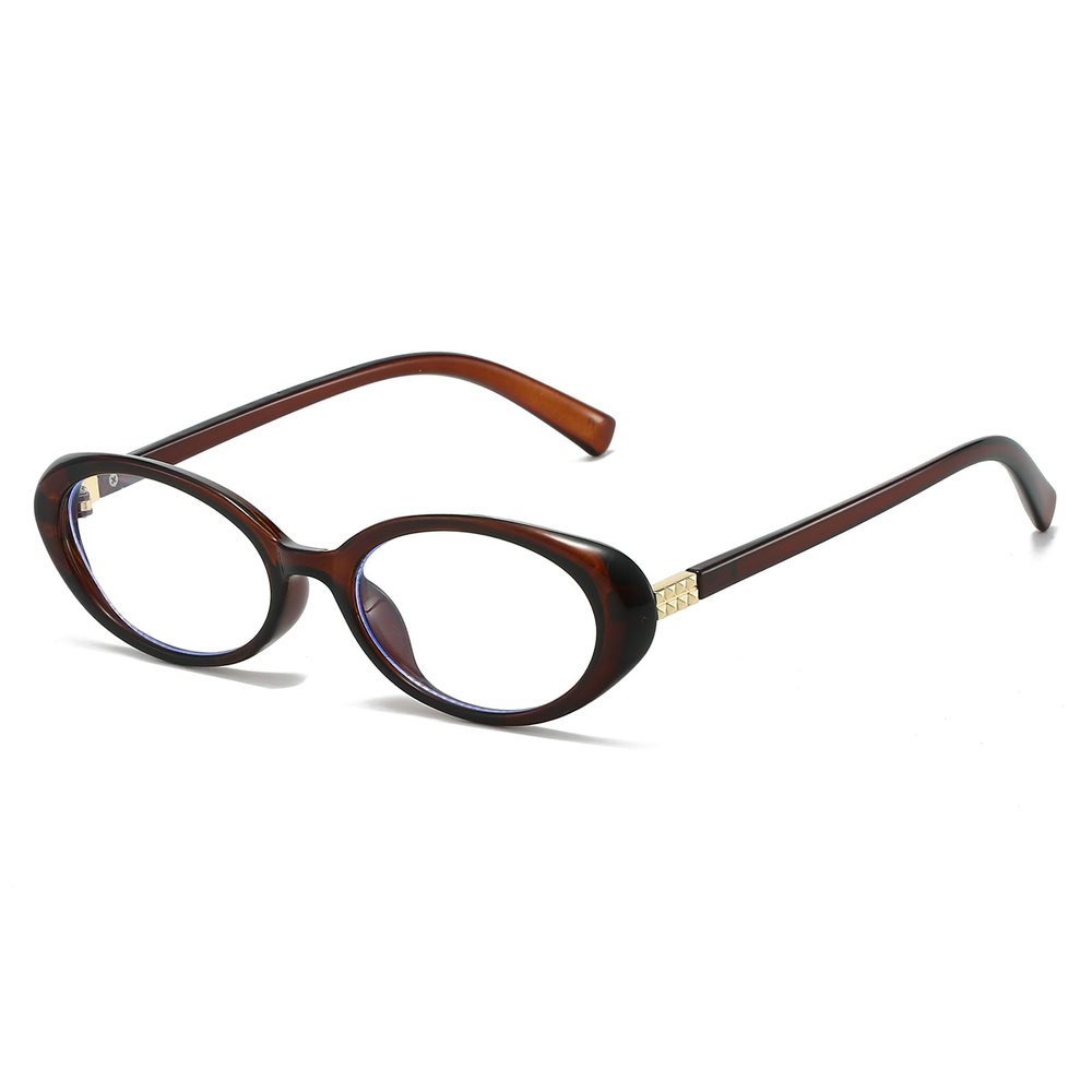 LJCZKA Oval Blue Light Blocking Glasses for Women Men Small Oval Computer Glasses Anti Eyestrain for Reading Texting Gaming