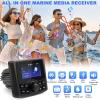 Boat Radio Marine Stereo Receiver,Waterproof Digital Multimedia MP5 Player with 3" LCD Display,Wireless Connection, Multi-Mode Playback AM/FM Tuner, AUX USB Preset EQ Subwoofer, for Car, Boat, ATV, RV view 2