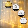 10FT Pearl White Tulle Backdrop Curtain with Lights String for Parites, Sheer Backdrop Curtains for Wedding Baby Shower Birthday Party Photo Shoot Decorations (2 Panels 10ftx5ft) view 2
