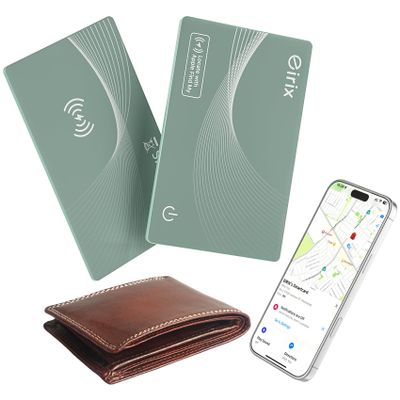 2026 [Apple MFi Certified] (iOS Only) Wallet Tracker Card, Rechargeable Thin Finder, Works with Apple Find My (iOS Only), Item Locator for Luggage Tags, Passports, Phone (Green, 1 Pack)
