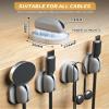 6 Pack Magnetic Cable Clips, Adjustable Cord Holder for Under Desk Cable Management, Adhesive Charger Wire Organizer Keeper for Home Office Desk Phone Car Wall Desktop Nightstand (Gray) view 2
