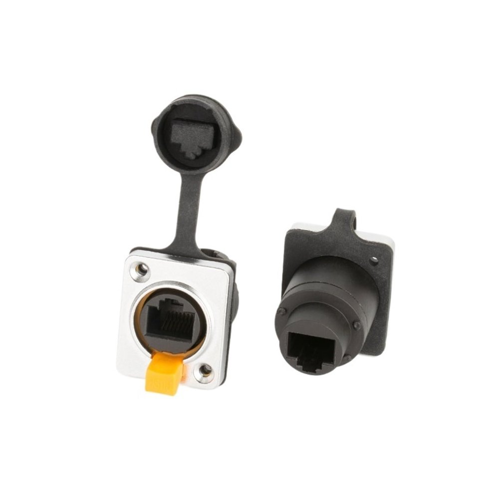 lowmountainswere YT-RJ45 Outdoor Aviation Plug and Socket Network Cable Connector Network Interface Plug(Black)