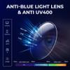 FYTOO Black Fashion Geometric Frame Men/Women Reading Glasses Blue Light Blocking Glasses,2.25x view 3