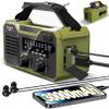 30000mAh Emergency Weather Radio, AM/FM/NOAA Weather Alert Radio Hand Crank/Solar/Type-C Fast Rechargeable Outdoor Radio with Reading Lamp/SOS Alarm/3 Mode Flashlight/Power Bank (Grassy Green) view 1