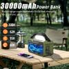 30000mAh Emergency Weather Radio, AM/FM/NOAA Weather Alert Radio Hand Crank/Solar/Type-C Fast Rechargeable Outdoor Radio with Reading Lamp/SOS Alarm/3 Mode Flashlight/Power Bank (Grassy Green) view 2