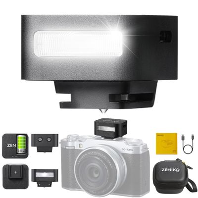 Zeniko ZF08 Flash for Camera w/Flash Height Booster, GN16, CCT 6500k 200k, Universal Hot Shoe Mount, 3s Fast Recycling, Full Power Camera Flashes for Sony/Canon/Nikon/Panasonic/Olympus (Black)