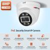 MWRCTV 8MP Wired POE Security Camera 4K UltraHD IP Dome Camera 2.8mm 110Wide Angle Lens,Dual Light Color Night Vision Works with POE NVRs Only view 2