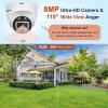 MWRCTV 8MP Wired POE Security Camera 4K UltraHD IP Dome Camera 2.8mm 110Wide Angle Lens,Dual Light Color Night Vision Works with POE NVRs Only view 3