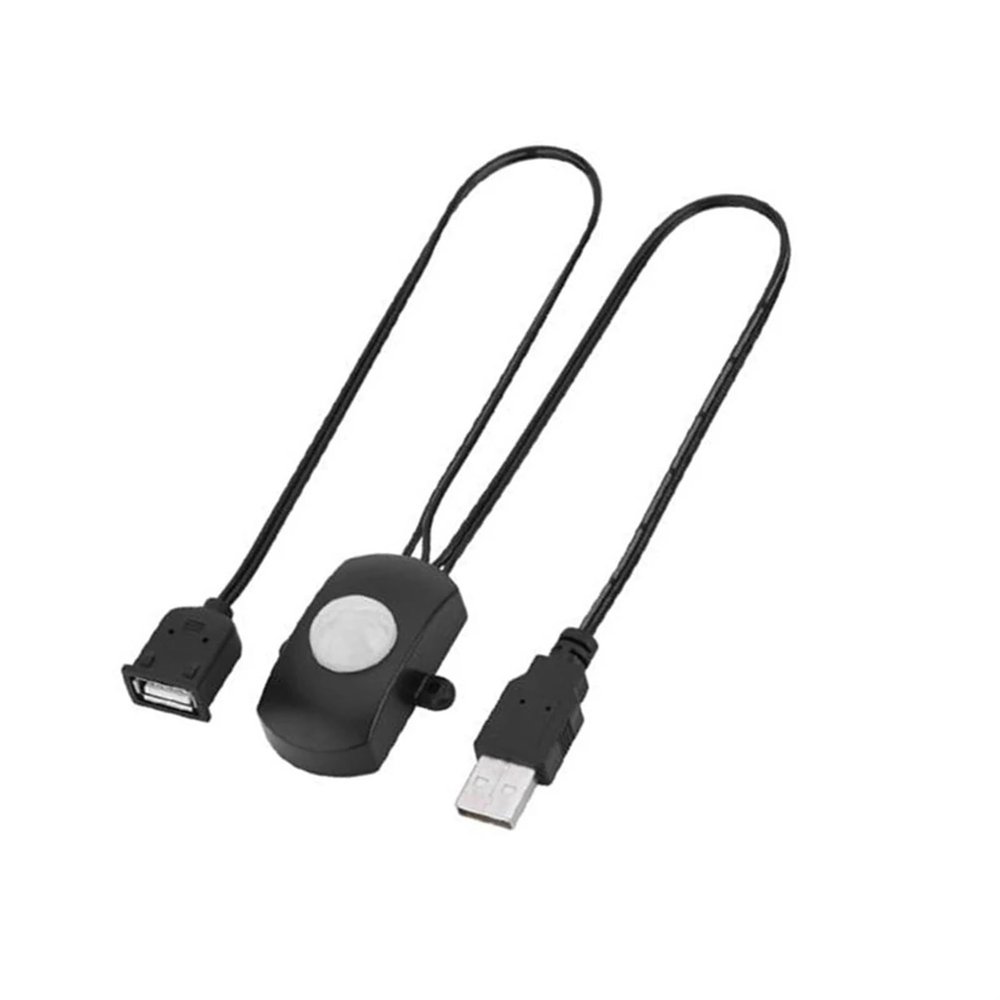 DAHSLNWKN USB Infrared Motion Detector Sensor Switch Adjustable Intelligent(Black)