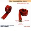 2"(51mm) ID Heat Shielded Fire Thermo Armor Fire Sleeve Silicone Coated Fiberglass for Automotive Hose Lines & Electrical Wiring Red, 5 feet view 2
