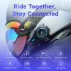 MAXRUNON D10 Motorcycle Helmet Bluetooth Headset, V5.4, Motorcycle Helmet Intercom for Groups, AI Voice Control/Universal Pairing/ENC Noise Cancellation/FM Radio/IPX7 Waterproof, Fits Snowmobile/ATV view 2