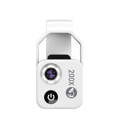 JOEBO Microscope Kit 200X Mini Pocket Microscope, with LED Light Microscope Lens Adapters(White)