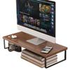 CAKERS Computer Monitor Stand|Ergonomic Desk Riser|Sturdy Desktop Organizer Shelf|Multi-Purpose Desktop Storage Accessories,Dark Brown,40x20x15cm(15.7x7.8x5.9in) view 1