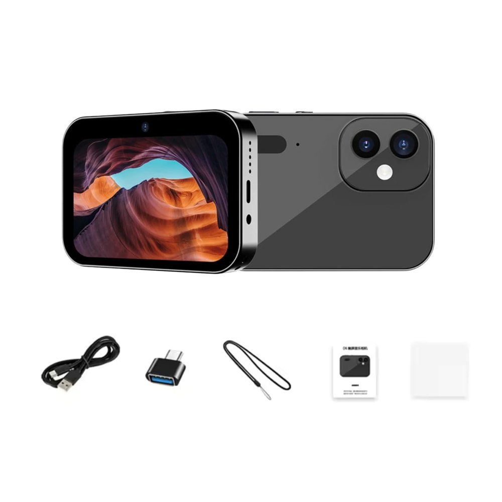 4K Digital Camera, 64MP Vlogging Camera with 3 Inch Touchscreen for Kids, 120 Degree Wide Angle & Night Vision Compact Cam, No SD Card Included