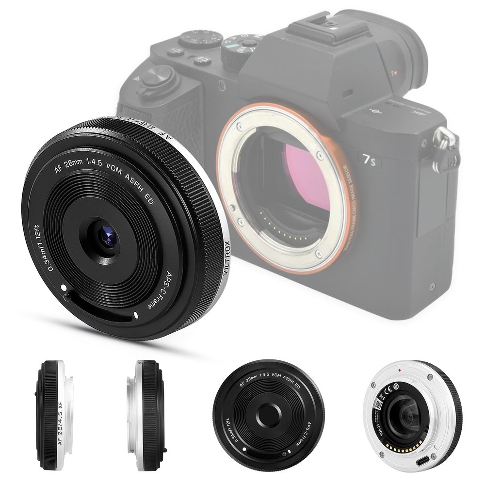 VILTROX 28mm F4.5 Ultra-Thin Pancake Lens X-Mount Auto Focus 28 mm f/4.5 XF Chips-Size APS-C Wide Angle Lens for Fuji
