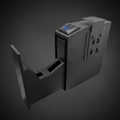 Biometric Bedside Gun Safe, Biometric Mounted Nightstand Quick Access Lock Box for Car Truck Desk Bedside Wall with Security Fingerprint Key Access