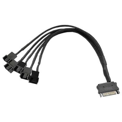 BOXUWFO HONGP Fan Extension Power Splitter Cable Connector PC 1 to 2 3 4 5 6 4-Pin Cooling Hub Splitter Cable 12V SATA Power Supply Adapter(1 to 5)
