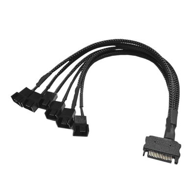BOXUWFO HONGP Fan Extension Power Splitter Cable Connector PC 1 to 2 3 4 5 6 4-Pin Cooling Hub Splitter Cable 12V SATA Power Supply Adapter(1 to 6)