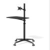 ADPVRLUQ Aluminum Alloy UT-2 Full Motion 2-in-1 Laptop Floor Stand Monitor Keyboard Support Frame Height Adjustable Mobile Laptop Table(Silver-White) view 3