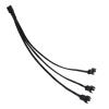 BOXUWFO HONGP 4-pin 1 to 3 Way PWM Fan Splitter Cable Cooled 1 to 3 Way Tap Sleeve Extension Braided Cable Extension Fan Connector view 2