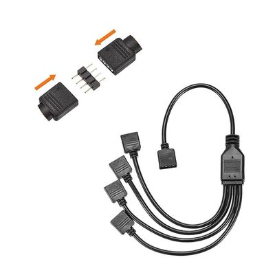 BOXUWFO HONGP 1 to 4 4pin Motherboard RGB Splitter 12V 30cm RGB Splitter Connector Computer Accessories RGB Splitter Adapter