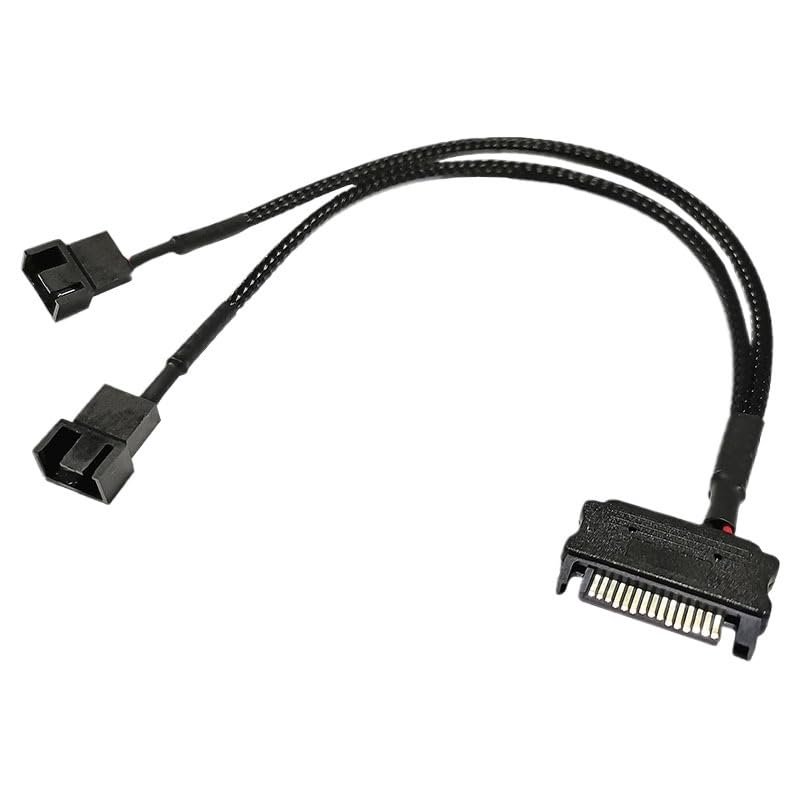 BOXUWFO HONGP Fan Extension Power Splitter Cable Connector PC 1 to 2 3 4 5 6 4-Pin Cooling Hub Splitter Cable 12V SATA Power Supply Adapter(1 to 2)