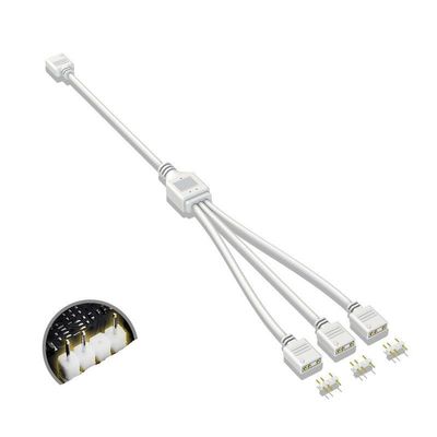 BOXUWFO HONGP 5V3 Pin Extension Cable Computer Main Board ON/E Point Four Hub ON/E Drag Two/Three Connection Expansion ARGB Splitter(One pointthree White)