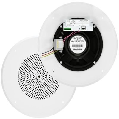 NQ-S1810CT-T1 Nyquist VoIP Ceiling Speaker, 10W Integrated Amplifier, 10/100 Ethernet Connection, DHCP Deployment, Reset Button, MEMS Digital Microphone, PoE Class-3