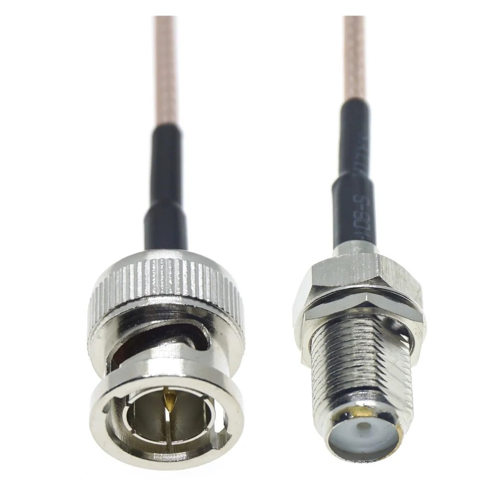 KUIQEO Video Connector RG179 F Male Right Angle to BNC Male Pug 75ohm Connector Video HD-SDI R/F Jumper Pigtail Coaxial Coax Cable 30CM 50CM 1M 2M 300CM coaxial Cable(2.5M)