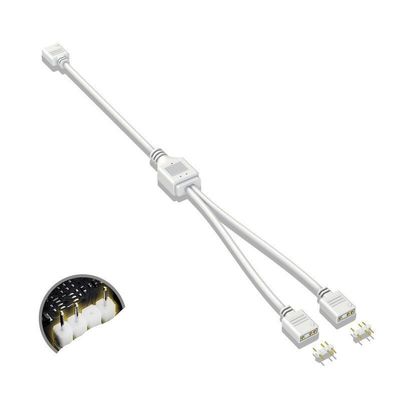 BOXUWFO HONGP 5V3 Pin Extension Cable Computer Main Board ON/E Point Four Hub ON/E Drag Two/Three Connection Expansion ARGB Splitter(One Point Two White)