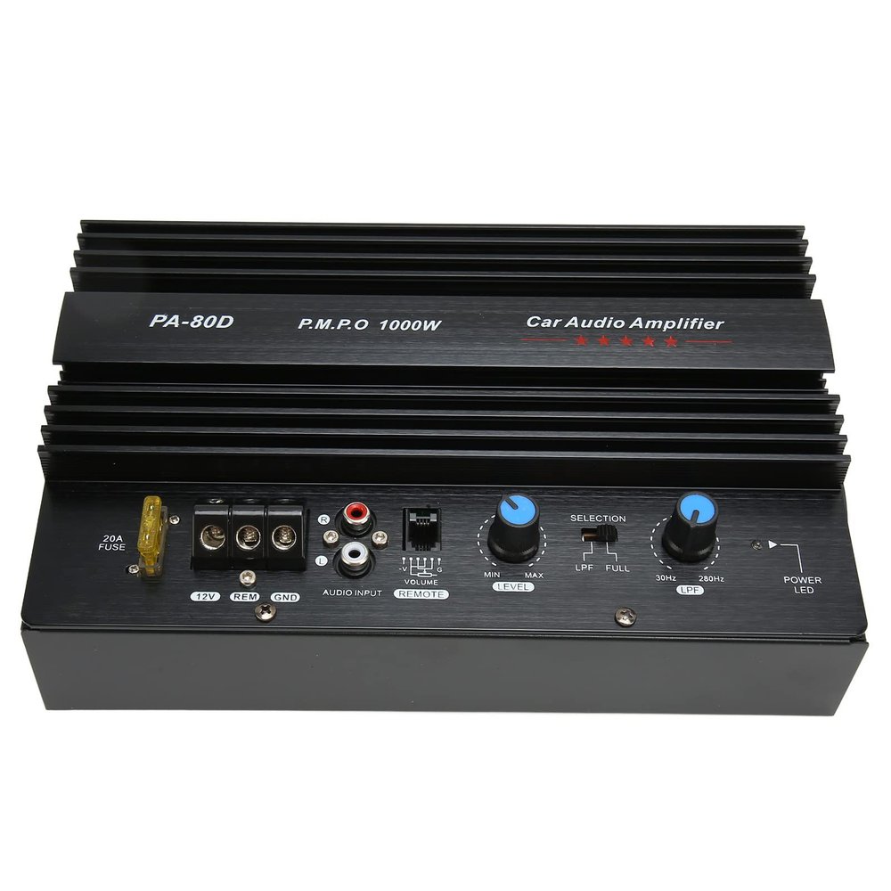 PA 80D Car Power Amplifier Board Professional High Power Subwoofer Plate Amplifier for Car Entertainment 12V 1000W