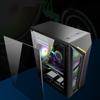 Angoily RGB ATX Computer Case with Tempered Side Panel Colorful Lighting and USB Port Gaming and Home Office Desktops view 4