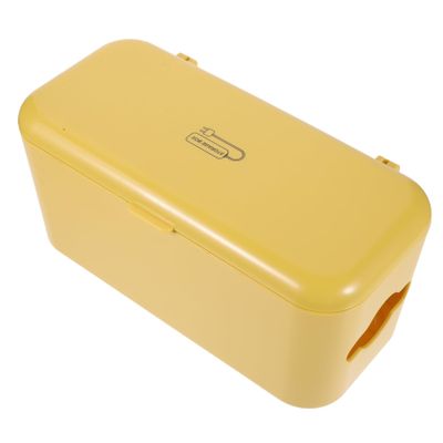 BRIGHTFUFU Wall-Mounted Cable Management Box Durable Wire Storage Organizer for Home Office Capacity Power Charger Case Yellow Tidy up Cords Plugs Efficiently