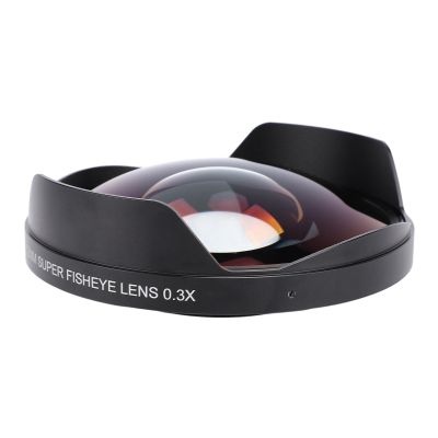 Fisheye Lens Wide Angle, 72MM 0.3X HD Fisheye Lens with Hood Replacement for Camcorders, Multi Layer Optical Glass, for Capturing Large Scenes Or Buildings
