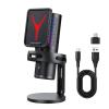Jiawu USB Microphone for PC, Gaming Microphone with Quick Mute, Noise Cancellation Condenser Mic with RGB Lights, Popfilter, Shock Mount, Gain Control for Gaming, Streaming, Podcasts view 1