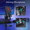Jiawu USB Microphone for PC, Gaming Microphone with Quick Mute, Noise Cancellation Condenser Mic with RGB Lights, Popfilter, Shock Mount, Gain Control for Gaming, Streaming, Podcasts view 2