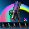 Jiawu USB Microphone for PC, Gaming Microphone with Quick Mute, Noise Cancellation Condenser Mic with RGB Lights, Popfilter, Shock Mount, Gain Control for Gaming, Streaming, Podcasts view 3